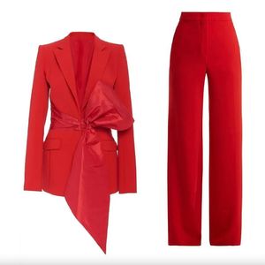 Chic Mother Of The Bride Pant Suits Bow Design 2023 Fashion Red Carpet Gowns Women Tuxedos Evening Prom Party Blazer Wedding Guest Dresses Jacket Pants