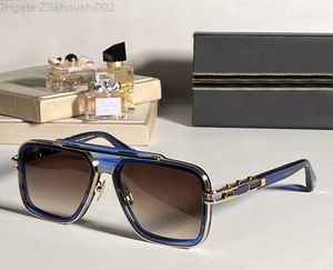 Fyrkantiga solglasögon lxn-evo havana blå/brun skuggade män designer nyanser uv400 glasögon med box kr7j