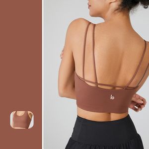 AL Women Sports Bras Tops Cew Szyja Fintness Tank Kamizelka Skórny trening oddechowy Crisscross Szybki suchy top żeńska yt187