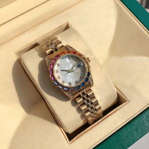 Hochwertige Damenwache Designer Uhr 28 mm Date Frauen Diamant Designer Gold Watch Just Weihnachtsmutter Tag Geschenke Sapphire Montre de Luxe R18