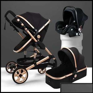 Carrinhos de bebê crianças maternidade carrinho de luxo alto landview 3 em 1 portátil pushchair conforto para nascido gota entrega b macio high-end