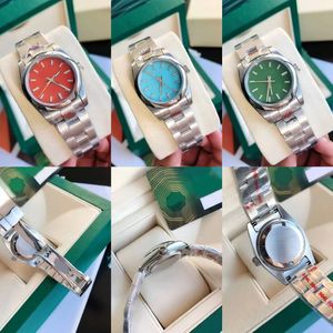 Luxury Men's Watch Green Circular Dial 36mm Women's Weln's Women Sapphire Fildle dobrável 904L Aço inoxidável Strap Montre de Luxe Presente Factory Factory