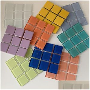 Mats & Pads Table Mats Creative Color Lattice Crystal Ceramic Handmade Square Insation Pad Swing S Ins Placemats For Dish Drying Drop Dhmji