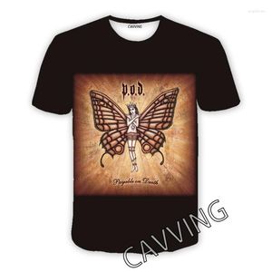 Мужские футболки Taving 3D Printed P.O.D Band Casual футболки хип-хоп Tee Harajuku Styles Tops Tops Одежда для мужчин/женщин