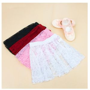 Stage desgaste Kids renda puxar nas saias de balé Toddler Girls Dance Training Skirt Girl White Black Pink Leotards Lyotards Dance