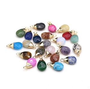 Pendant Necklaces Natural Stone Pendants Fan Shape Faceted Crystal Agate Charms For Jewelry Making Necklace Bracelet EarringsPendant