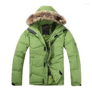 Men's Down 2023 Mens Duck Jacket Winter Warm Coat Raccoon Fur Waterproof Hooded Jackets Overcoat