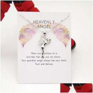 Pendant Necklaces Heavenly Angel Pendant Necklaces With Card Alloy For Women Fashion Jewelry Drop Delivery Jewelry Necklaces Pendants Dhkhx