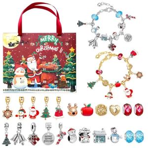 Christmas Decorations Advent Calendar Countdown 24 Days DIY Xmas Bracelet Jewelry Making Kit Surprise Blind Box 231124