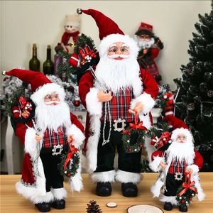 Julleksak leveranser Big Santa Claus Doll Merry Chulty Decorations For Home Children's Year Toy Gift Navidad Natal Decor Party Supplies 231124