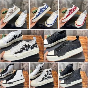 Luxus Glitter Stars Court Low Sneakers Designer AM Männer fünfzackiger Stern Knochen Hohe Schuhe Kalbsleder Kämmen Mode Electric Show Fanbu Canvas Freizeitschuhe Größe 39-45