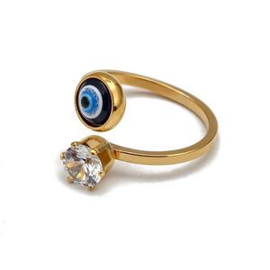 Band ringar Evil Eye Ring For Women Men Open Justerbara blå ögon Band ringar Fashion Jewelry Drop Leverans smycken Ring DHTMV