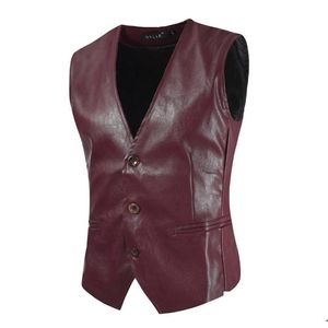Men'S Vests Spring Men Fashion Leather Slim Vests For Blazers Casual Suit Vest5634492 Drop Delivery Apparel Men'S Clothing Men'S Outer Otiqo