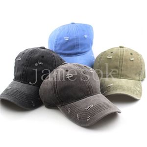 Unisex vintage solid färg tvättad bomull baseball cap män kvinnor justerbara utomhussports snapback caps df134