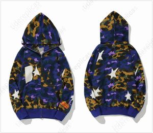 Bapes Mens Hoodies Designer Hoodie Shark Luminous Mulheres Moletons Bapesta Letras Camo Hoody Oversized Algodão Zip Suéteres Hoodys Cardigan Bordado 8817