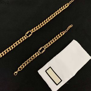 Pendant Necklaces Heavy Necklace bracelet earrings dangle branded stamp original deluxe letter G choker short 45cm extender chain 5cm girl women men boy gold Jewelr