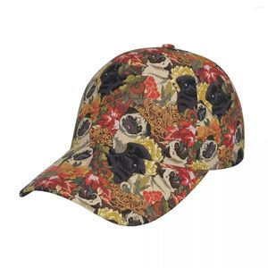 Bollkåpor sommaren 2023 Casquette eftersom mops höstkamouflage kläder män kvinnor trucker cap vintage mops blommor blommig sol