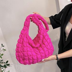Shoulder Bags Lattice Pattern Crossbody Large Capacity Female Hand Bag Casual Fashion Simple Nylon Quilted Elegant