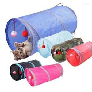 Brinquedos para gatos Brinquedos para gatos 6 cores engraçado túnel de animais de estimação 2 buracos jogar tubos bolas dobráveis crinkle gatinho filhote de cachorro furões cão entrega em casa ga dhbam