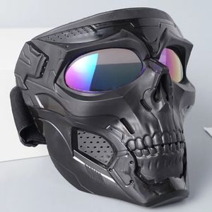 Защитное снаряжение, маска для лица, ветрозащитный шлем для верховой езды, череп, усиленные линзы, мотоциклетные очки, спортивные 231124