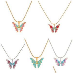 Pendant Necklaces Butterfly Pendant Necklace For Women Dainty Simple Animal Necklaces Christmas Gift Drop Delivery Jewelry Necklaces P Dhitb