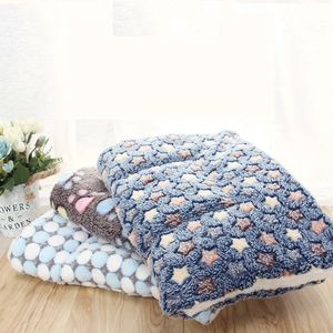 kennels pens Dogs Cats Blanket Bed Mat Soft Coral Fleece Winter Thicken Warm Sleeping Dog Beds for Small Pet Medium Supply Drop 231124