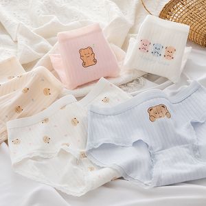 Women's Panties 5Pcs/set Cartoon Cute Bear Women's Panties Soft Cotton Underwear Girls Briefs Sexy Lingerie Female Underpants Seamless Pantys 230424