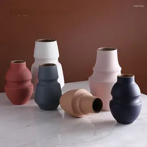 Vases Home Furnishing Morandi Color Ceramic Vase Ornaments Modern Simple Decoration Dry Flower Arrangement