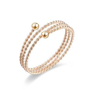 Band Rings Braided Wrap Wave Band Rings For Women Girls Titanium Steel Open Adjustable Drop Delivery Jewelry Ring Dh629