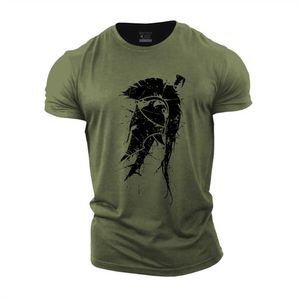 Herren T-Shirts Sommer Herren T-Shirt Kurzarm Oberteile Spartan Graphics 3D T-Shirts ONeck Pullover Übergroße Bekleidung Neu Lässig für Herrenhemden Z0424