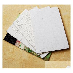 Inne zaopatrzenie w szkoła biurowa Hurtowa EST A4 ​​Sublimacja pusta łamigłówka 120pcs DIY rzemiosło ciepło transferowe Rzemiosło Jigsaw White w DHQF4