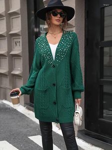 Damenpullover JIM NORA Koreanischer Stil Pullover Einfarbig Lässig Pendeln Elegante Strickjacke Herbst- und Winterkleidung für Frauen