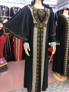 Abbigliamento etnico Abito musulmano Gonna drill Altalena Abaya Abaya lunghi larghi per le donne contenenti Hijab Set di due pezzi