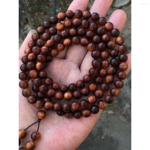 Strand SNQPA autentico Taihang Chen Hua Ya Bai Yu aggregato nero 108 spiedini a mano 8 mm piatto di perline di Buddha in legno di cipresso profumato al latte