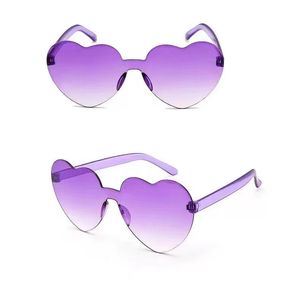 Designer-Sonnenbrillen für Damen Brillen für Herren und Damen Herzform-Sonnenbrille Randlose transparente Herzbrille Bunte Partygeschenke farbiges rahmenloses Herz