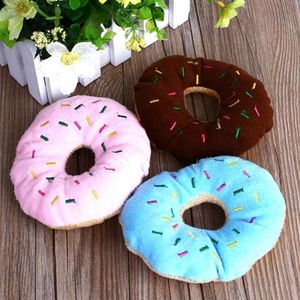 Sightly Lovely Pet Dog Puppy Cat Squeaker Quack Sound Toy Chew Donut Play Toys G856257F