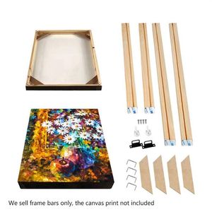 Ramar DIY Solid Natural Wood Bar Wall Canvas Frame Cadre Stretching Large Size Picture Poster Po Kit For Oil Målning290L