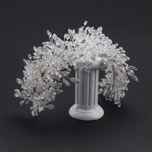 crystal bridal tiara crown wedding headband women hairband girls hair accessories handmade silver color