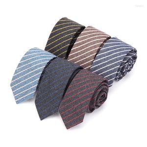 Bow Ties Men Stripe Necktie Cotton Skinny For Fashion Formal Business Wedding Dress Shirt Accessories Cravat Gifts Neck Tie