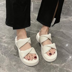 Slippers BCEBYL 2023 Summer Women's Ladies Thick Bottom Flat Sandals Folding Shoes Sexy Women For