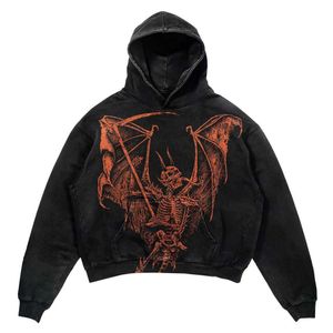 Men's Hellstar Hoodies Sweatshirts Oversized Long Sleeved Sweater Harajuku Gothic Personality Pattern Y2k Clothes Art Small School Printing Designer Hoodie 853