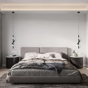 Lâmpadas pendentes Nordic espiral lustre minimalista pendurado LED atmosfera moderna metal para sala de estar jantar