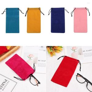 Storage Bags Portable Solid Color Optical Glasses Case Soft Drawstring Pouch Cloth Eyeglasses Sunglasses Bag