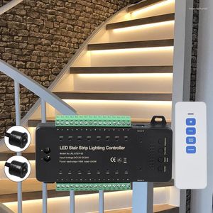 Controllers 16 Channels DC12V 24V Dimming Light Led Strip Dual Motion Sensor Controller For DIY Stair Lighting