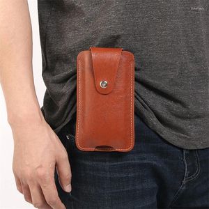 Sacos de cintura de alta qualidade saco de telefone de couro bolsa gancho design pacote retro multifuncional fivela de cinto móvel
