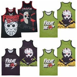 Voorhees Jason Friday The 13th Jersey Movie Basketball Blank Rap Team Color Black For Sport Fans Breathable Retro HipHop University Pure Cotton Sale University
