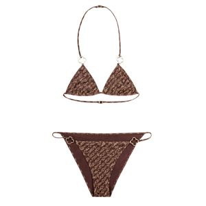 Bikini da donna Costume da bagno firmato V Costumi da bagno Due pezzi Bikini di design di lusso Top Costumi da bagno donna sexy Costumi da bagno da spiaggia Abbigliamento outdoor