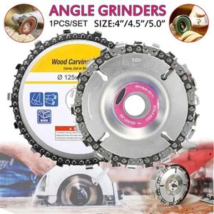 New 4/4.5/5 Inch Grinder Chain Disc Wood Carving Disc Saw Blade Fine Cut Chain Set for 100/115/125 Angle Grinder Woodworking Carving
