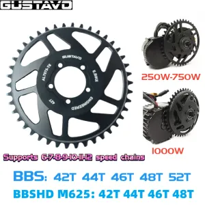 GUSTAVO E-bike Chain wheel Crankset For BAFANG Mid Drive Motor BBS01/BBS02/BBSHD/BBS03/M625 250W-1000W 42-52T