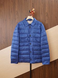 Mens Downs Winter Loro Piana Windproof and Waterproof Silk Blue Down Jacket